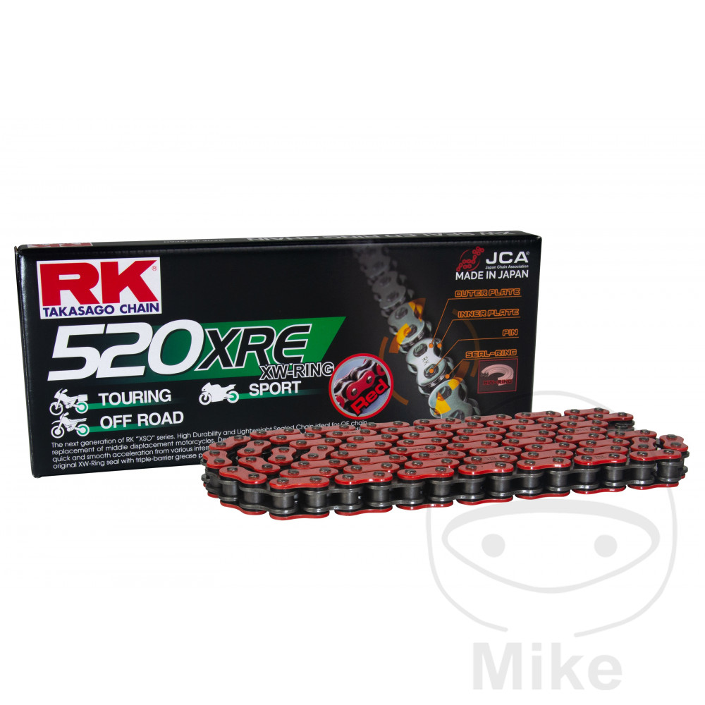 Catena RK XW Rossa 520XRE/112 Catena Aperta con Chiusura a Rivetto per BMW F650GS + Dakar G310GS