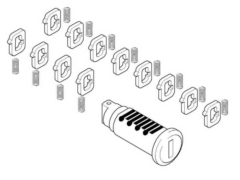 Repair kit for lock cylinder - for aluminum cases + top case for e.g. BMW R1200 R1250 GS Adventure LC