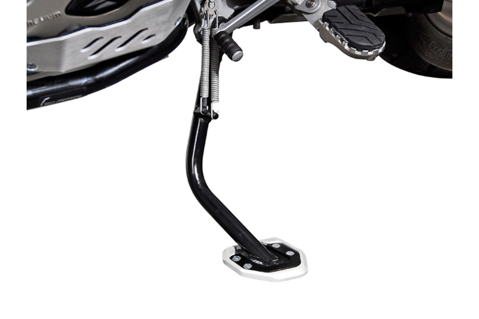 SW-Motech Ampliación de caballete lateral Negro/Plateado para BMW K25 R1200GS + Adventure