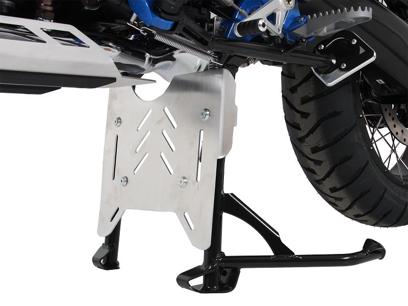 Piastra di protezione Hepco&Becker per cavalletto centrale originale argento per BMW R1250GS Adventure 2019-