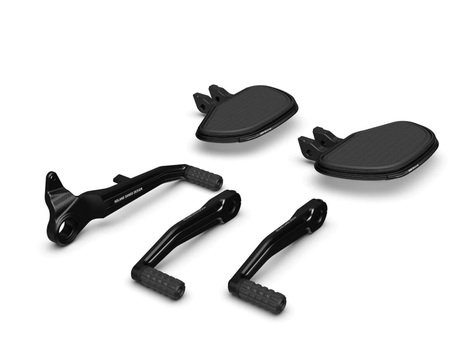 Complete Rider Footboard Kit 2 Tone Black Roland Sands Design for BMW R18 + Classic