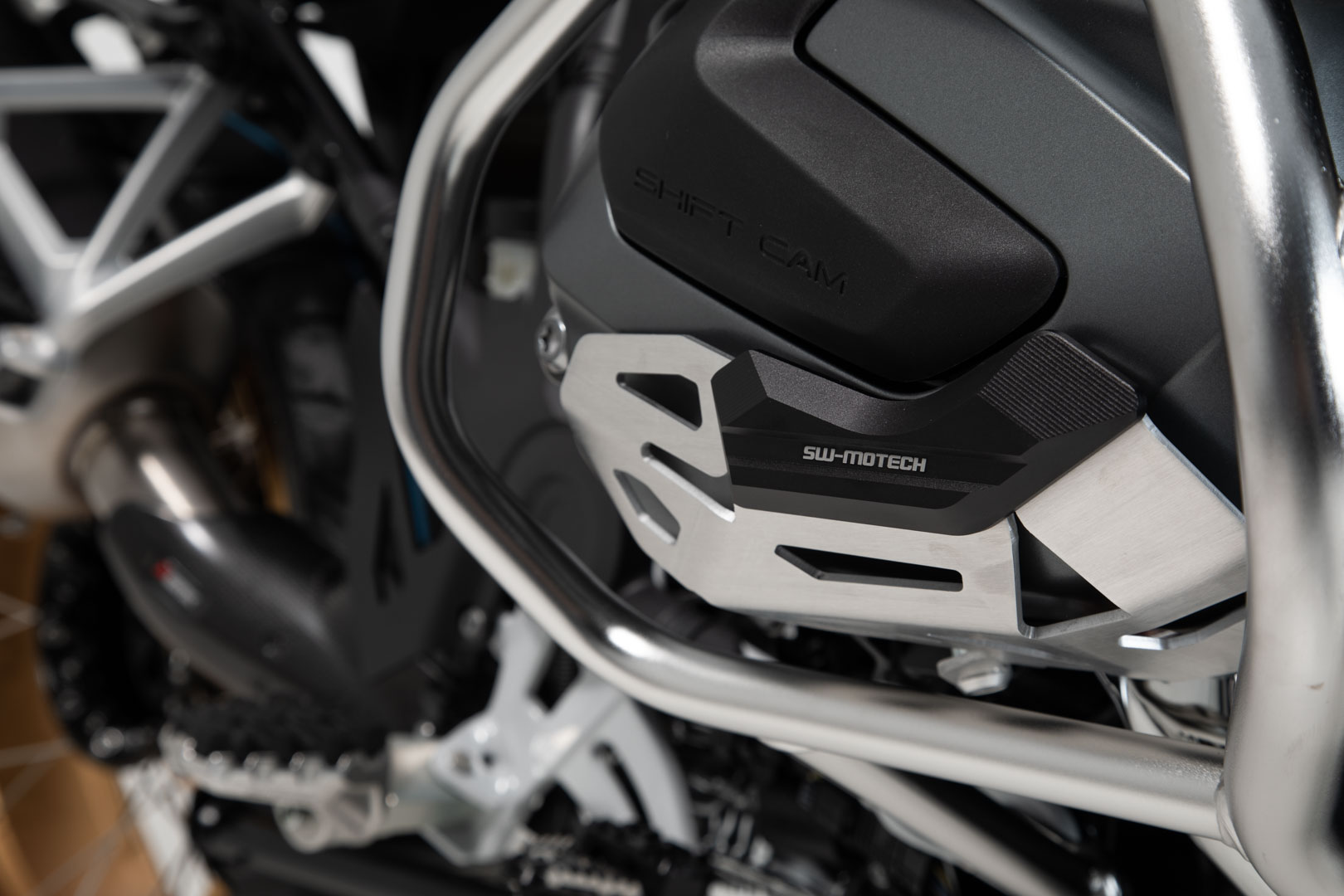 SW-Motech Protection de cylindre Noir / Argent pour BMW R1250GS + Adventure R1250R R1250RS