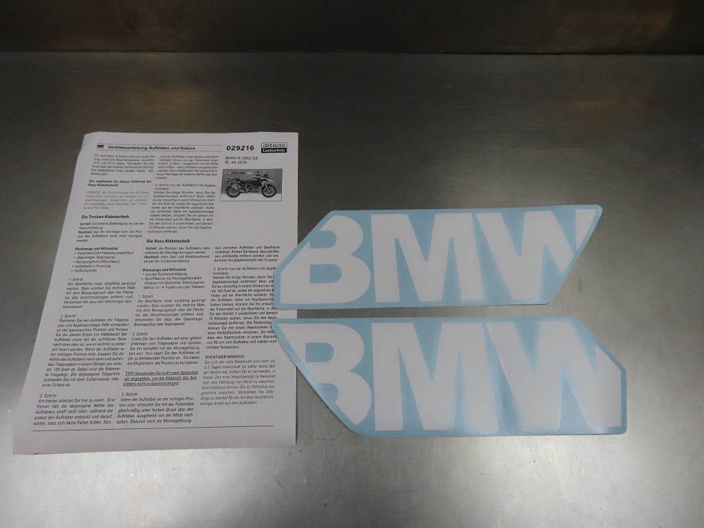 Juego de adhesivos de 2 piezas "Logo BMW" Blanco derecho+izquierdo para BMW R1250GS