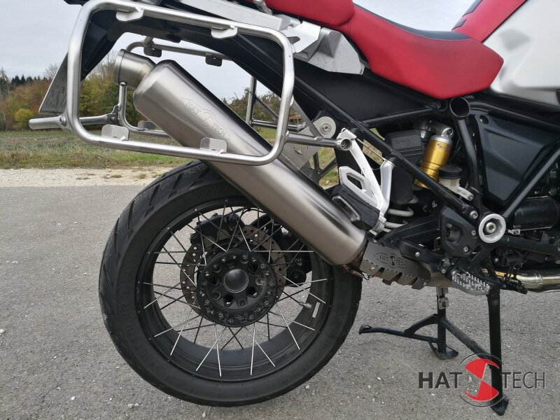 Round rear silencer with ABE for BMW R1200 GS + Adv. LC from 2013