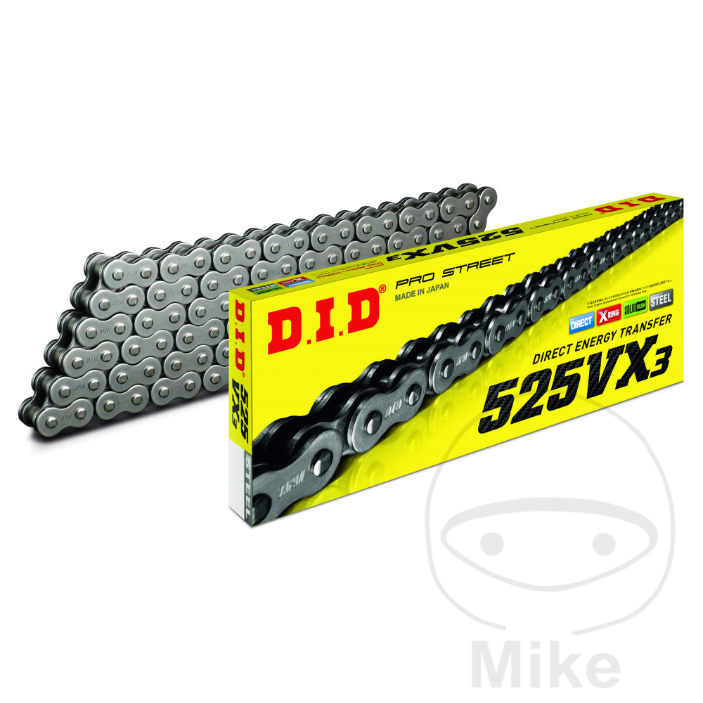 DID X-Ring Chain 525VX3/122 Open Chain with Rivet Lock