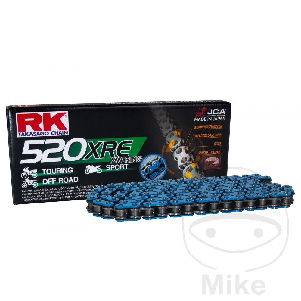 Cadena RK XW Azul 520XRE/108 abierta con eslabón de remache para BMW G450X