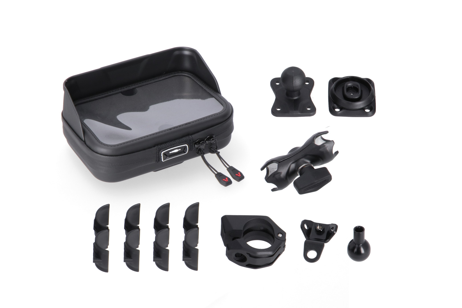 SW-Motech Universal Navi Kit with Navi Case Including 2" Clamp Arm for Handlebar / Mirror Thread