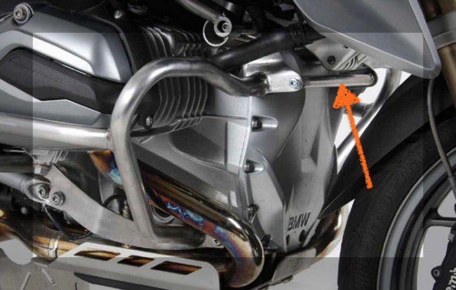 Reinforcement brace for Hepco&Becker engine protection bars stainless steel for BMW R1200GS LC (2013-2018)