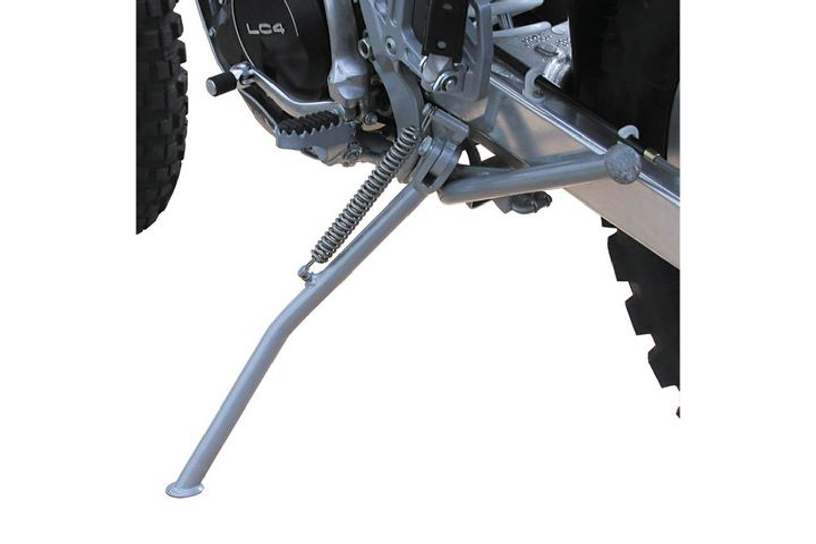 Soporte lateral SW-Motech plateado montaje adicional al caballete principal para KTM LC4 SM / Enduro