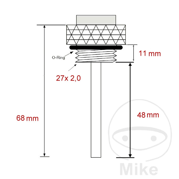 JMP 27X2 mm Indicateur de Température d'Huile pour BMW K75C K75S K75RT K100RT K100LT K1100LT