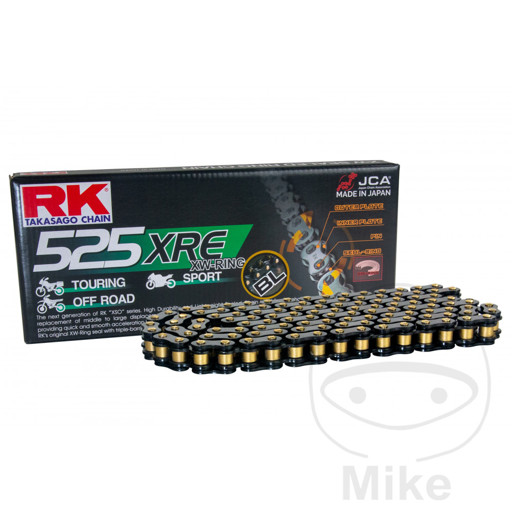 RK XW Chain Black 525XRE/122 Open Chain with Rivet Lock for BMW F900XR F850GS