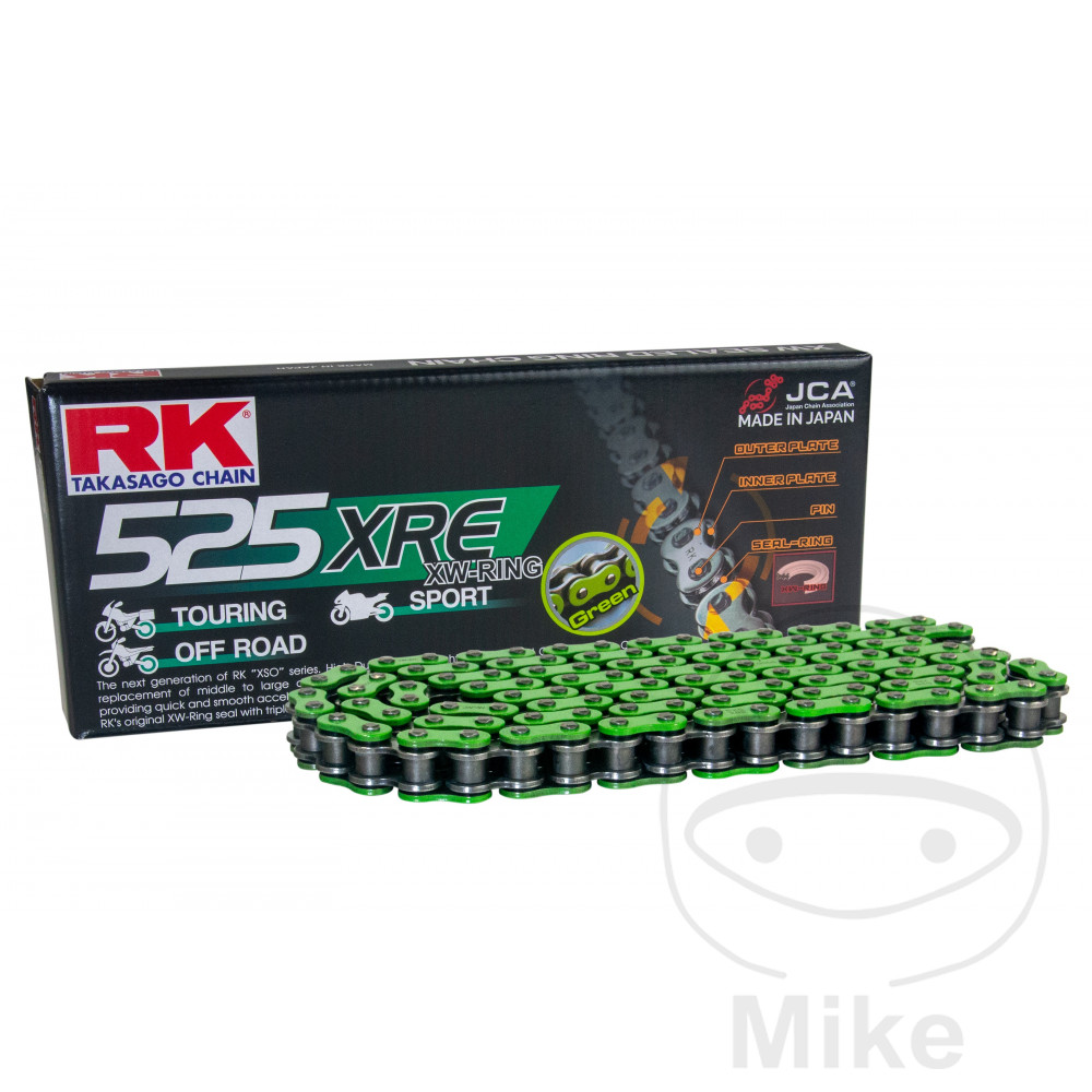 Catena RK XW Verde 525XRE/116 Catena Aperta con Chiusura a Rivetto per BMW F800GS fino al 2017 F700GS