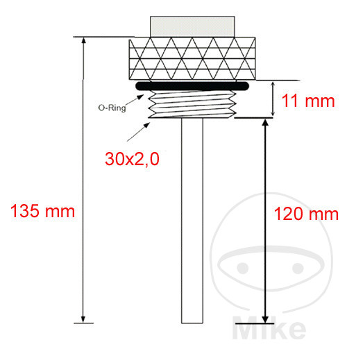 Manometro diretto per temperatura dell'olio JMP 30X2MM per BMW F650 F650ST