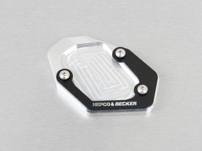 Placa de soporte lateral Hepco&Becker plateada/negra para BMW R1200GS Adventure 2006-2013