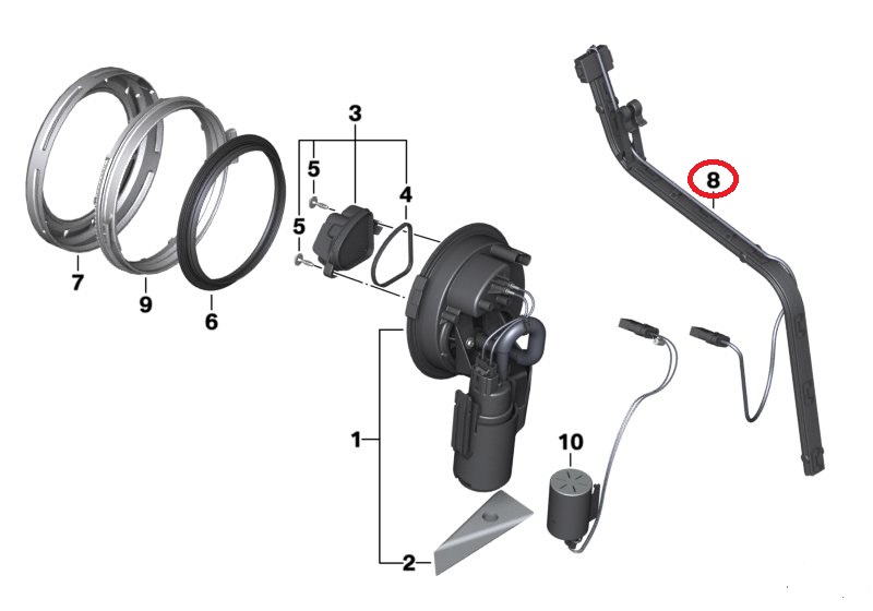 Sensore di livello carburante Film Sensore serbatoio carburante NUOVO !!! 16141600133 per BMW R1200R R1200S