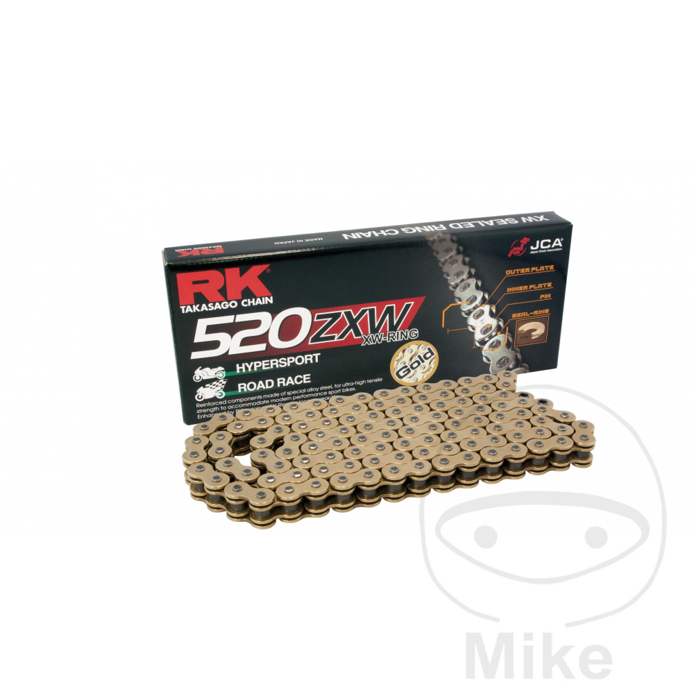 Catena a maglie aperte RK XW - Gold Ring 520ZXW/118 con chiusura a rivetto per BMW S1000RR 2009-2014