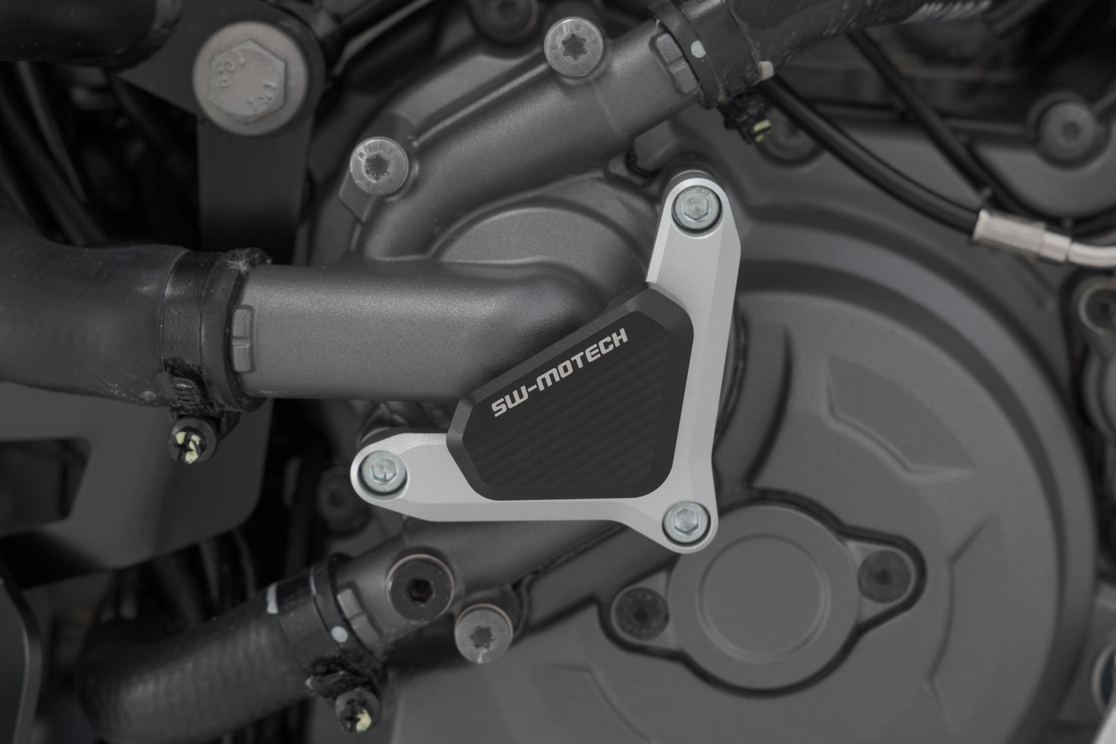 SW-Motech Water Pump Guard Black/Silver for Ducati Multistrada 950 / 1200 / 1260