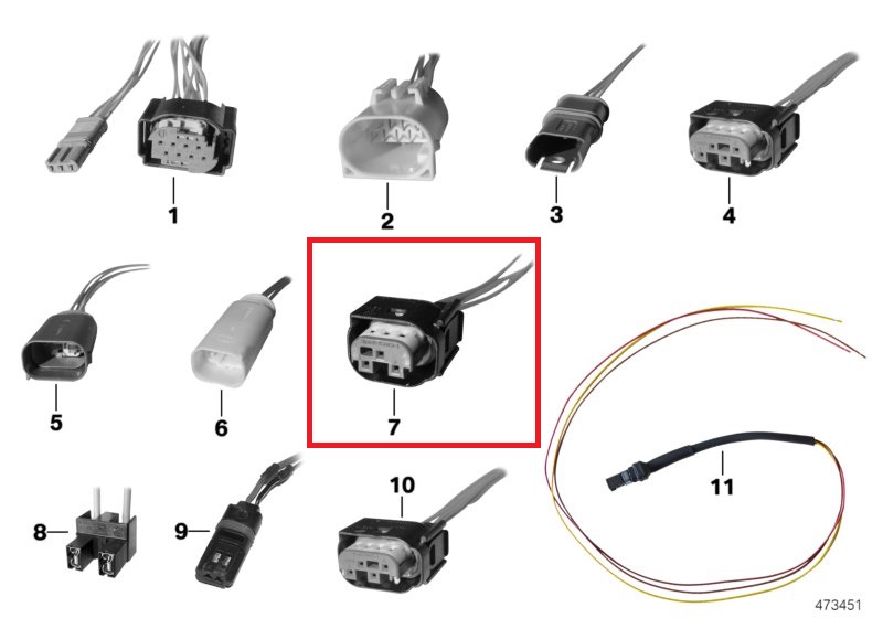 BMW original connecteur de réparation 3 broches 83300413586 par exemple R1200GS LC R nineT K1600GT C1 R1150GS