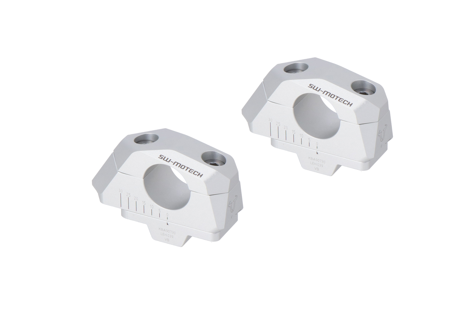 SW-Motech Alzabarra Variabile per Manubri Ø28 H=28 mm Offset 5/10/15/20/25/30 mm Argento