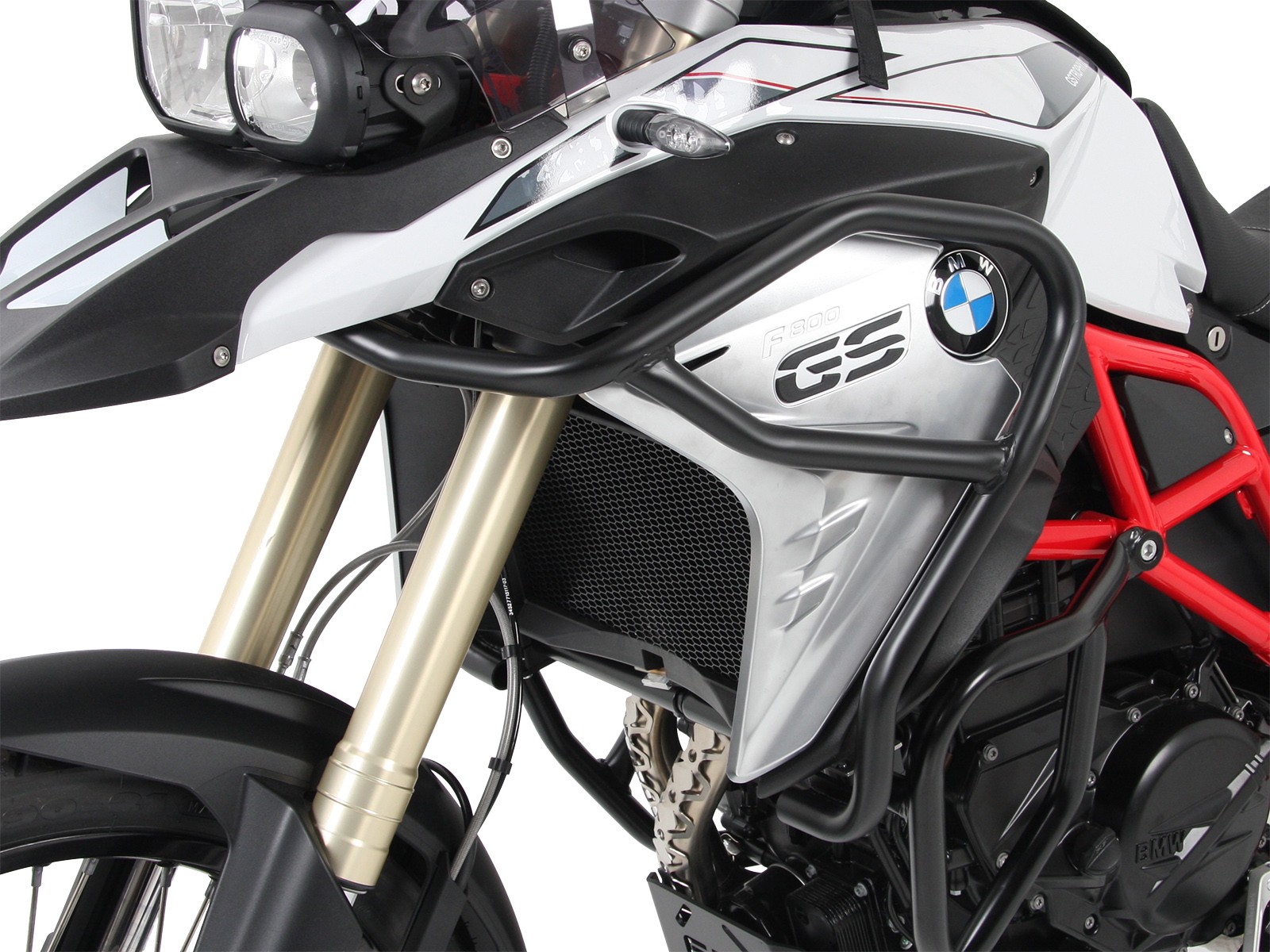 Barra di protezione serbatoio per combinazione con barra di protezione motore 502936 nera per BMW F800GS (2017-2018)