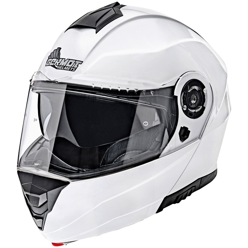 Casque Germot Motorrad Klapphelm GM 960 blanc avec visière antibuée Pinlock®