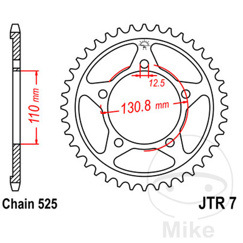 BMW S1000R 2013-2020 JT 44T Pignone 525 Pitch INTERNO 110 LK 130.8