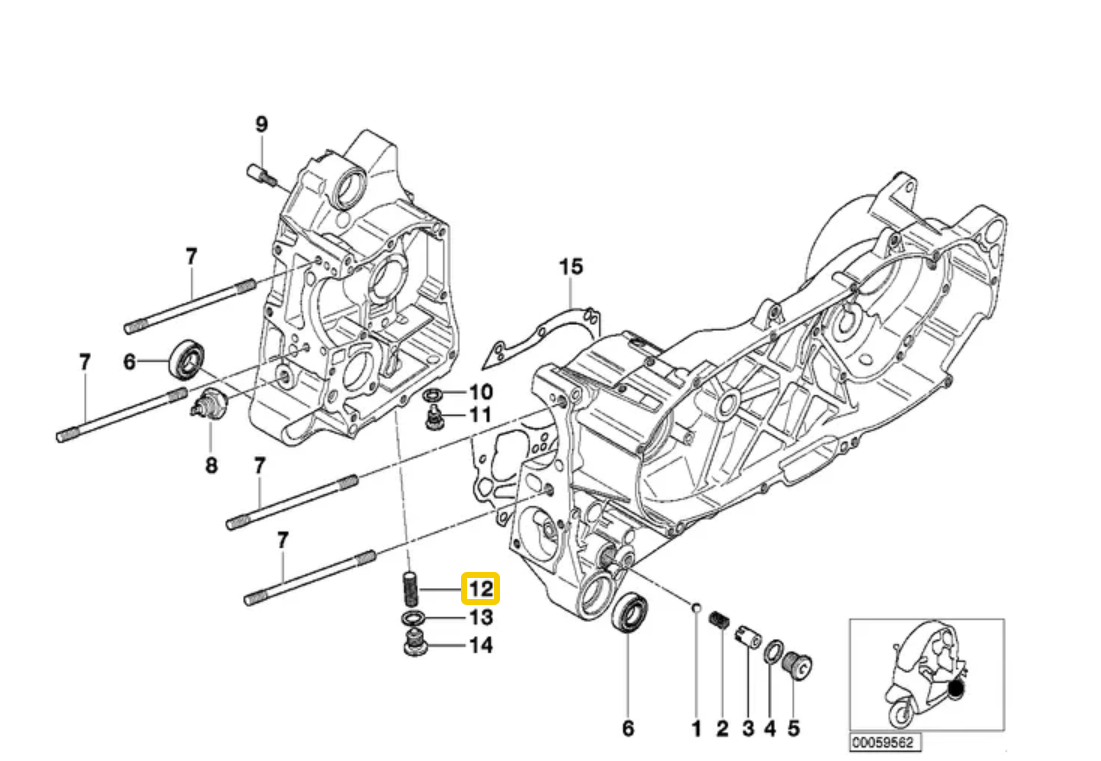 Ölsieb 11417651416 pour BMW Scooter C1 125 et 200