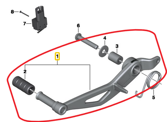 Leva freno posteriore BMW R1200R R nineT NUOVA