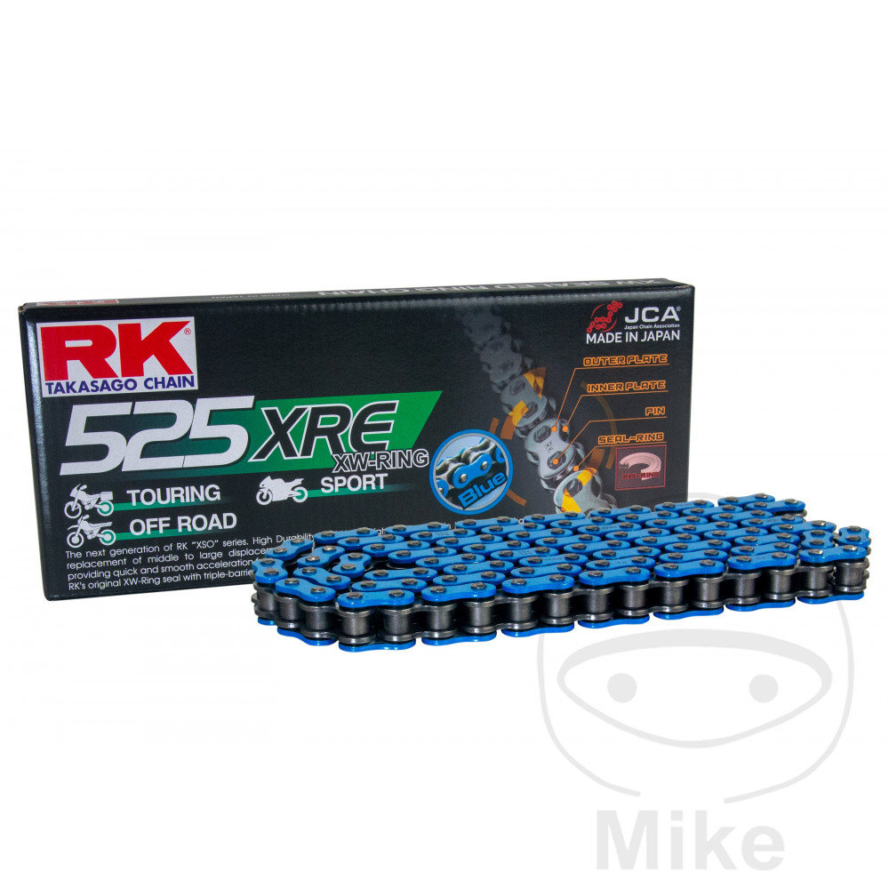 Catena RK XW Blu 525XRE/116 Catena Aperta con Chiusura a Rivetto per BMW F800GS fino al 2017 F700GS