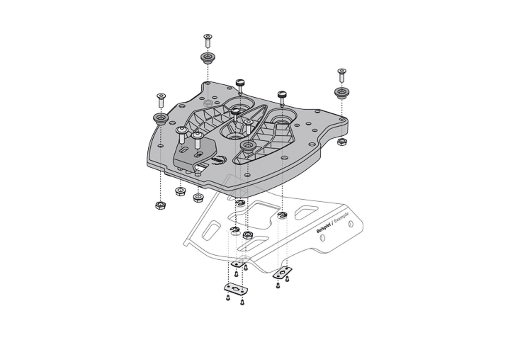 SW-Motech Adapter Plate Black for ALU-RACK Luggage Carrier TRAX Top Case